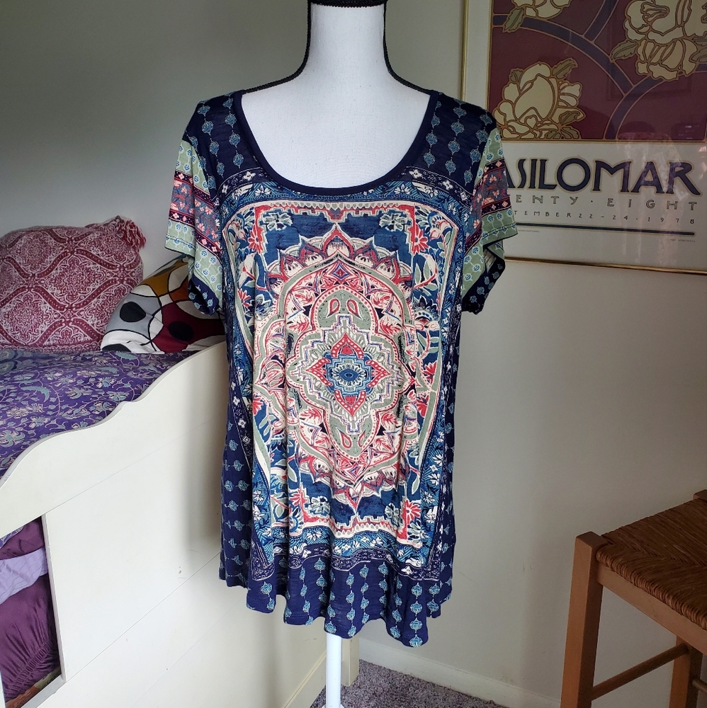 Lucky Brand Multi-Patterned Tee